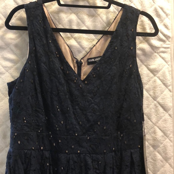 Karl Lagerfeld blue and tan sun dress. - Picture 2 of 2